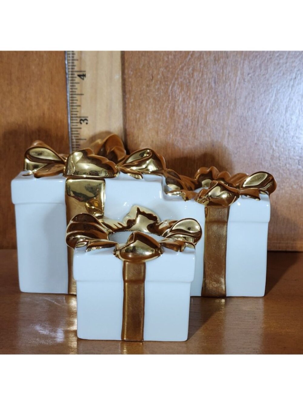 Mikasa Holiday Elegance Candle Holder Vintage Fine Porcelain Cream Triple Gift - Picture 3 of 9